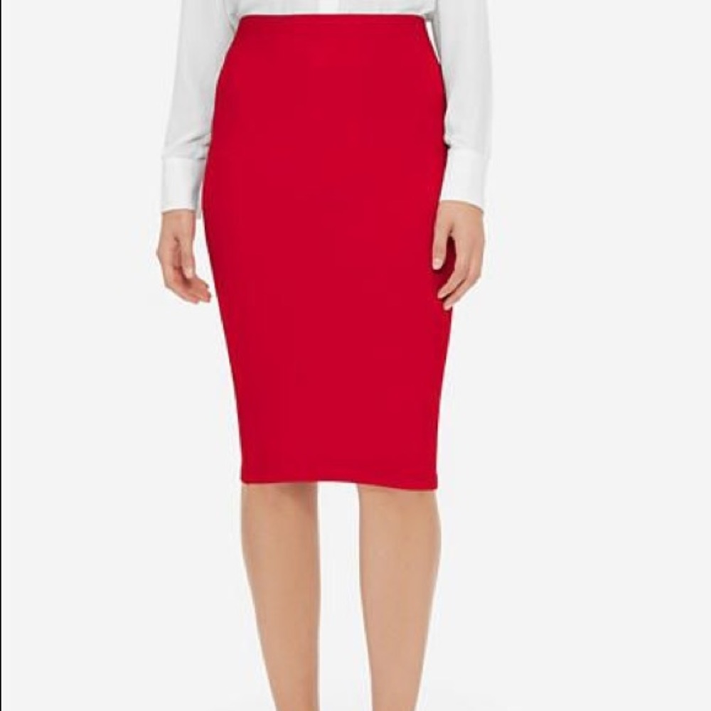 NWT Eva Longoria Power Ponte Red Pencil Skirt